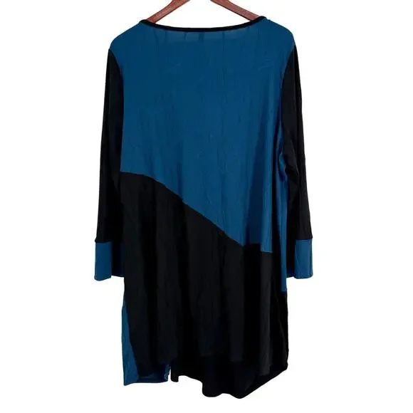 IC By Connie K Plus Size 1X Stretchy Wearable Art Blouse Shirt Top Abstract Blouses